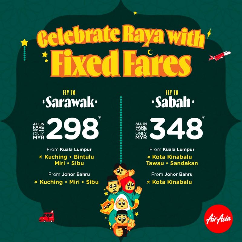 AirAsia Offers Low Fares for Malaysians to Travel Home for Hari Raya